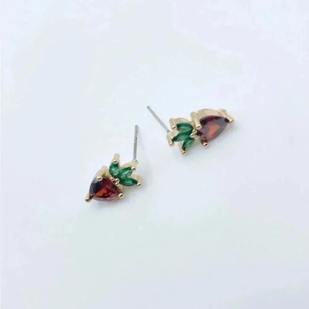 Petite Strawberries Stud Earrings